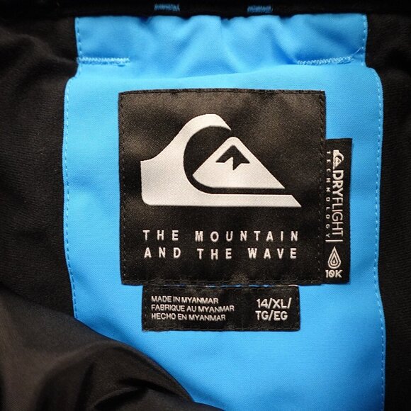 Quiksilver snow pants girl's 14 blue adjustable inner straps pre owned - Picture 3 of 15